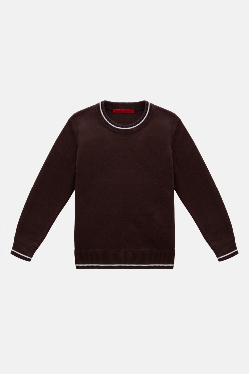 INITIALS INSIGNIA EMBROIDERED COTTON SWEATER