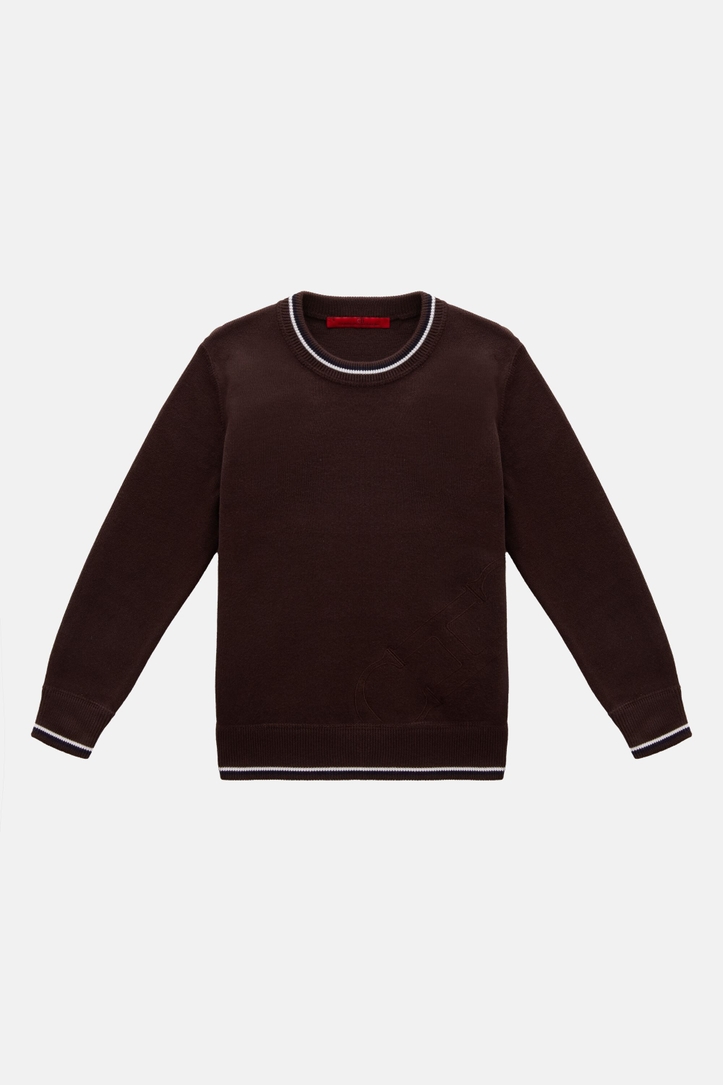 Initials Insignia Embroidered Cotton Sweater