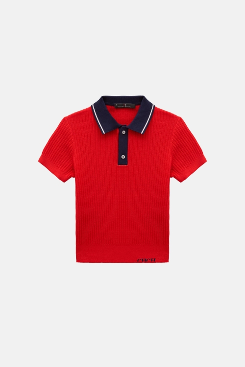 TEXTURED KNIT POLO SHIRT