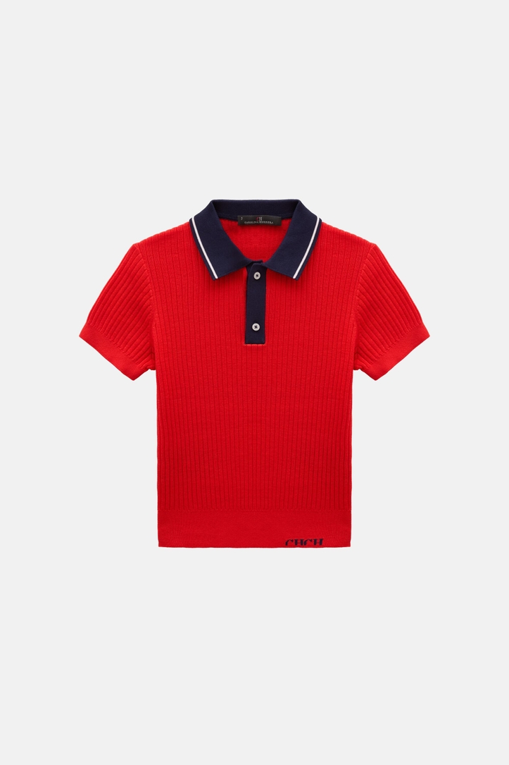 Textured Knit Polo Shirt