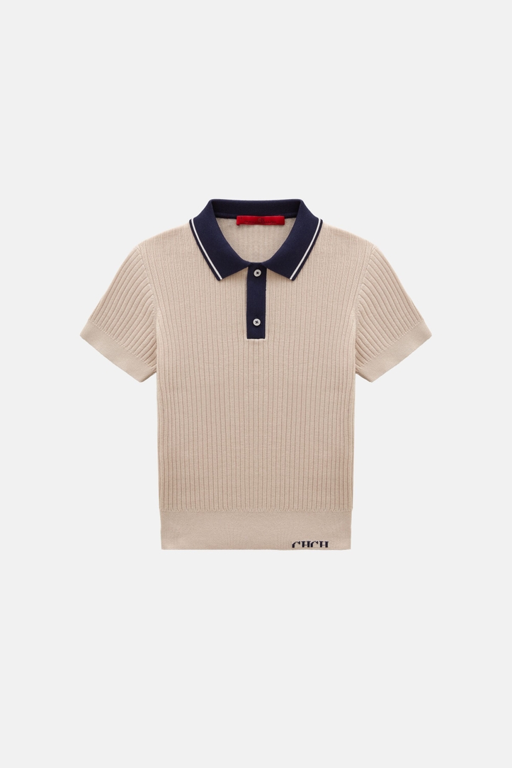 Textured Knit Polo Shirt
