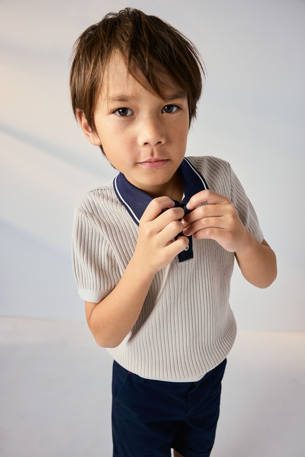 TEXTURED KNIT POLO SHIRT