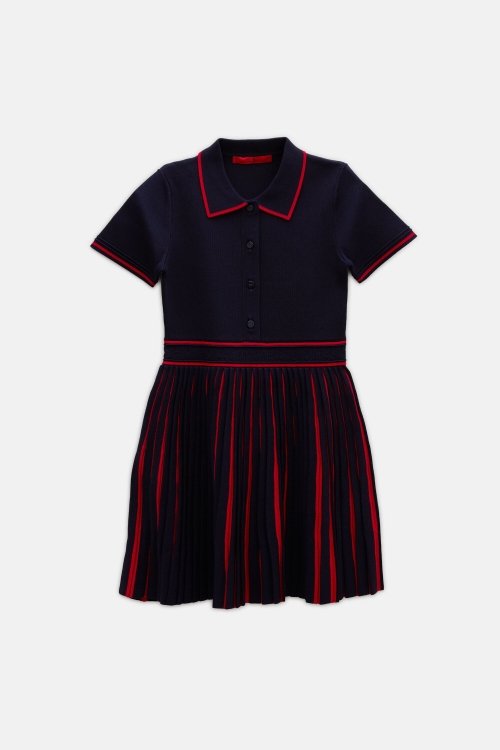 VESTIDO POLO DE PUNTO CON FALDA PLISADA