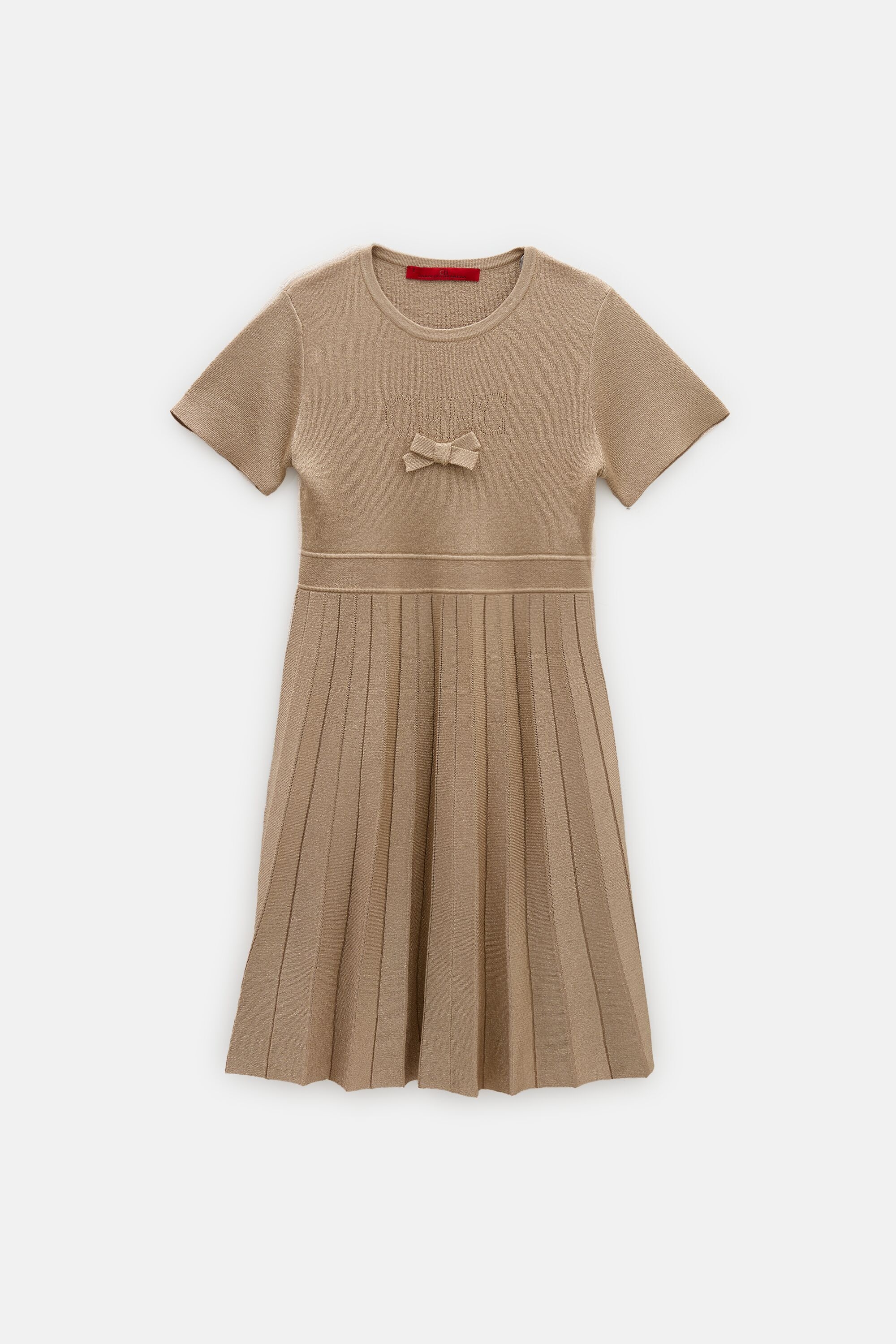 Vestido de Punto con Falda Plisada