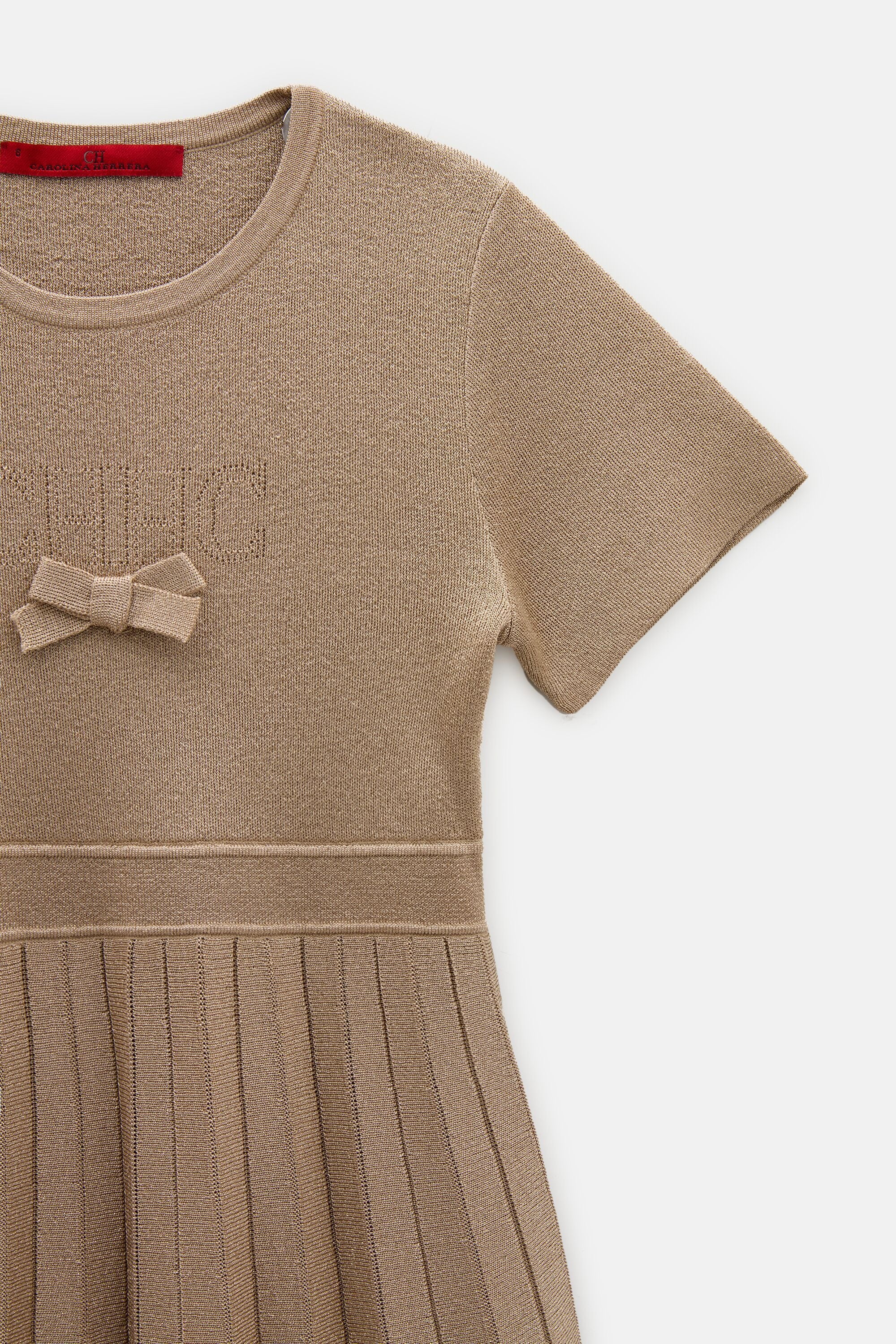 Knit Dress with Pleated Skirt gold - CH Carolina Herrera United States