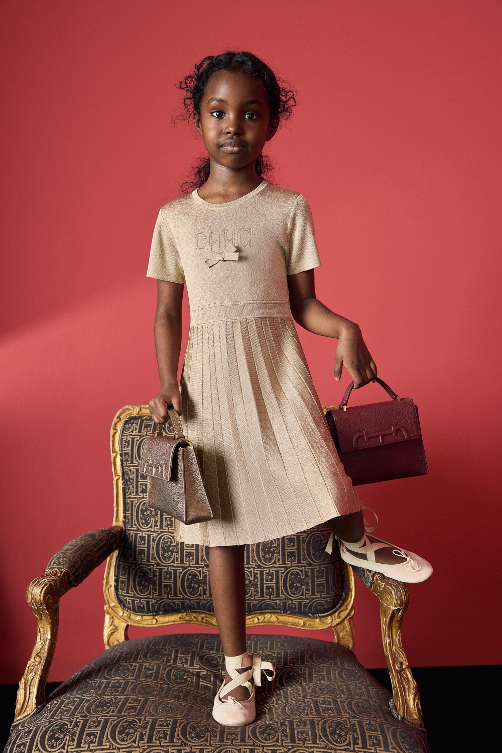 KNIT DRESS WITH PLEATED SKIRT