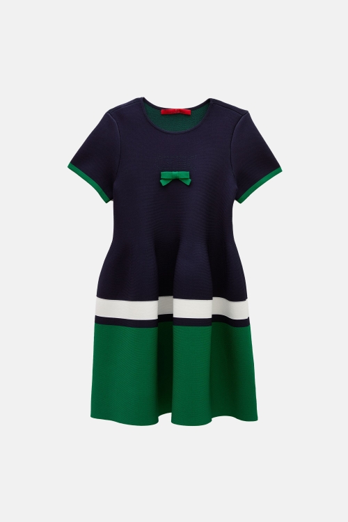 JACQUARD KNIT DRESS WITH PLEATS