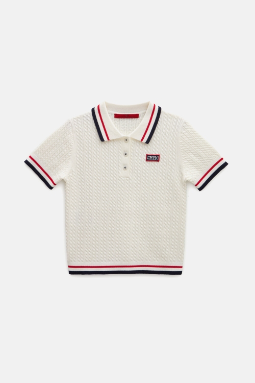 EIGHT-SHAPED KNIT POLO SHIRT