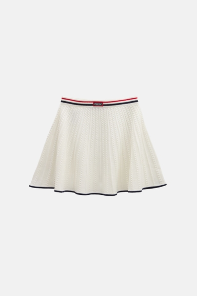 Falda de Punto de Ochos - BLANCO/AZUL MARINO/ROJO