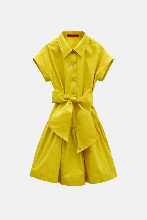 TAFFETA SHIRT DRESS WITH JASMINE BUTTONS