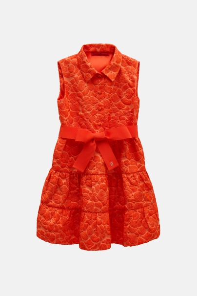 Brocade Dress - ORANGE