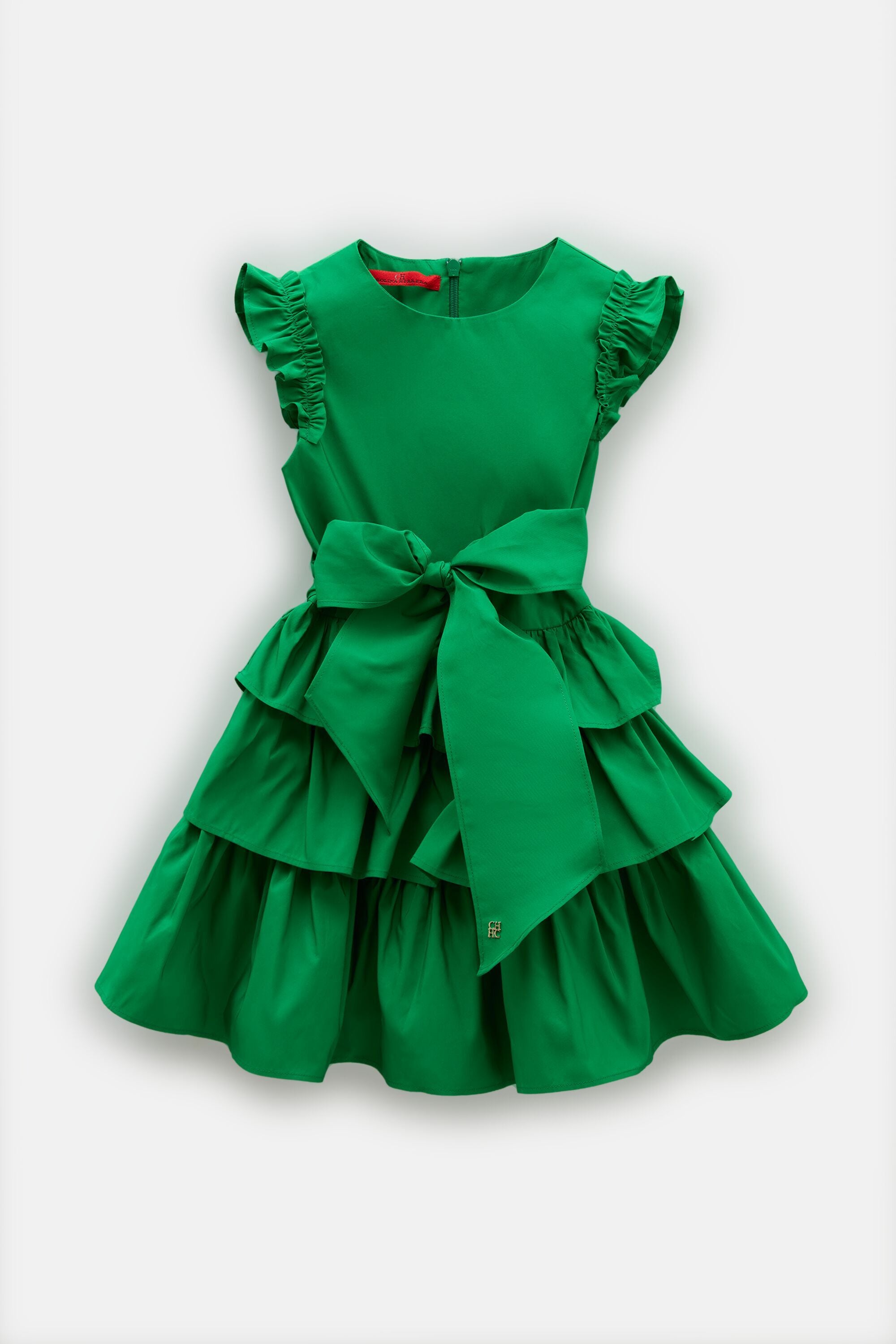 Ruffled Taffeta Dress green - CH Carolina Herrera United States