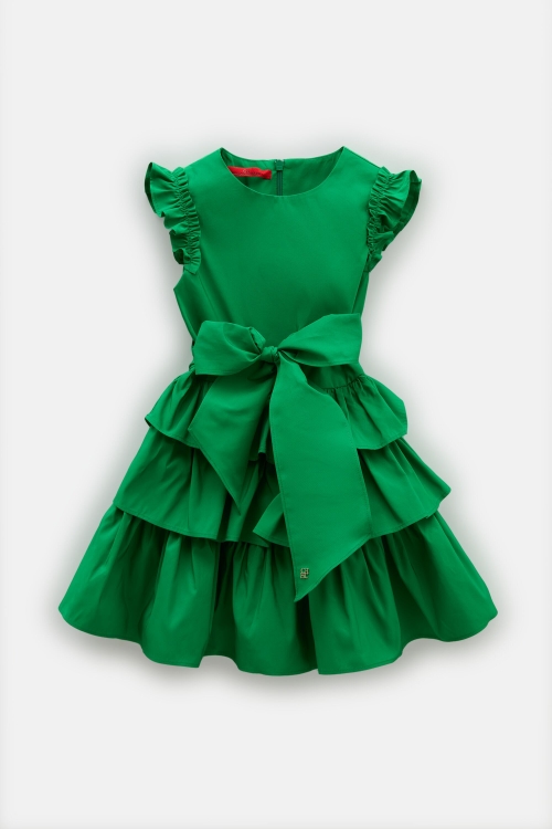 RUFFLED TAFFETA DRESS
