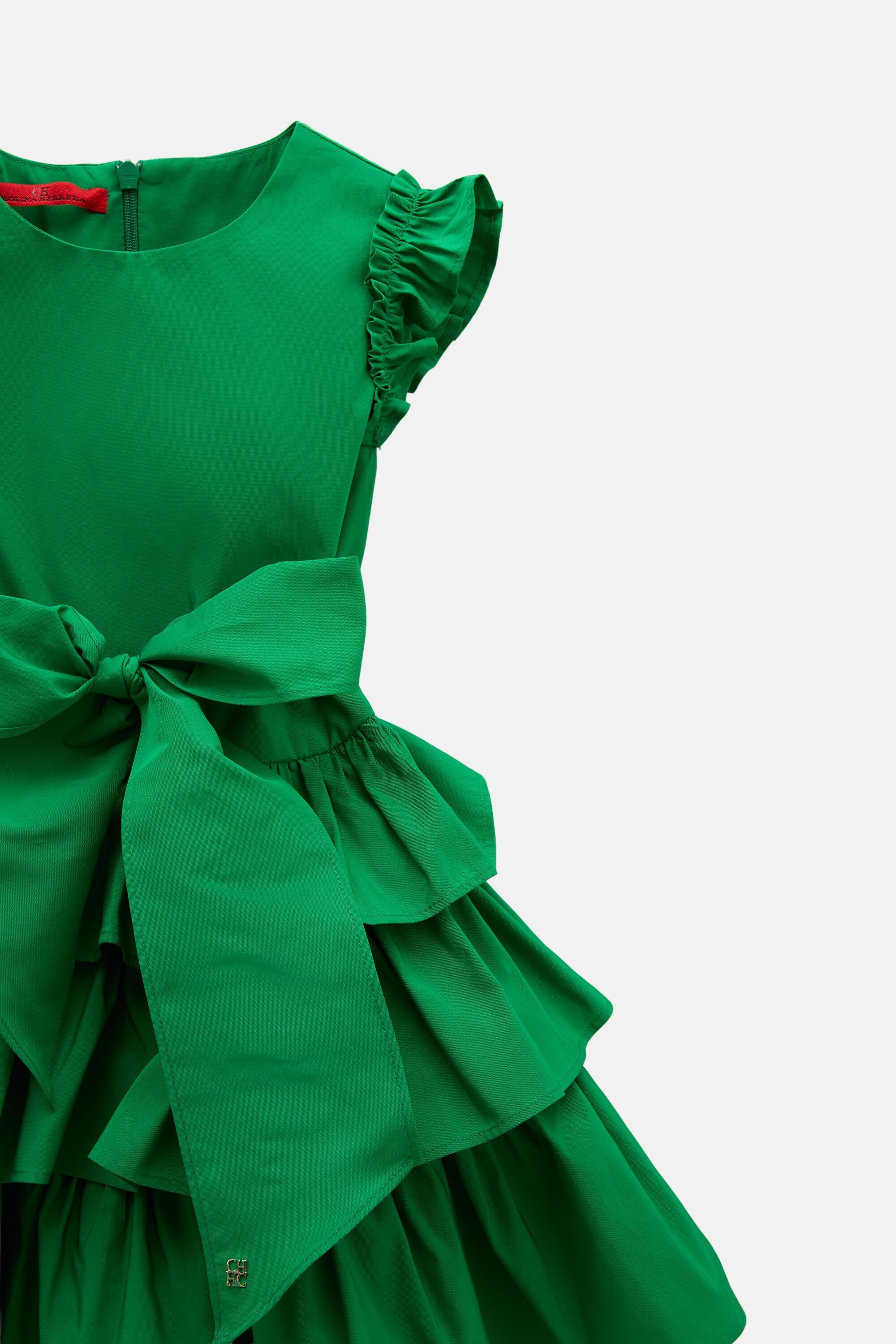 Ruffled Taffeta Dress green - CH Carolina Herrera United States