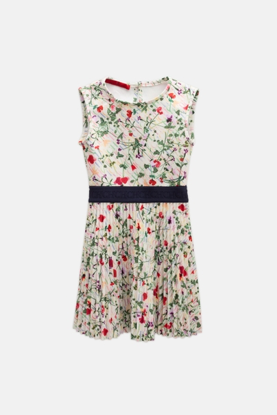 Secret Garden Print Neoprene Dress - ECRU/MULTICOLOUR