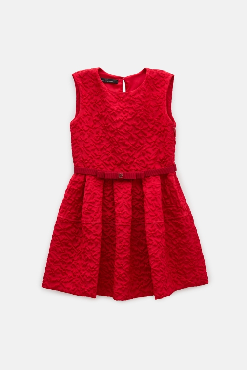 BROCADE DRESS WITH BOW