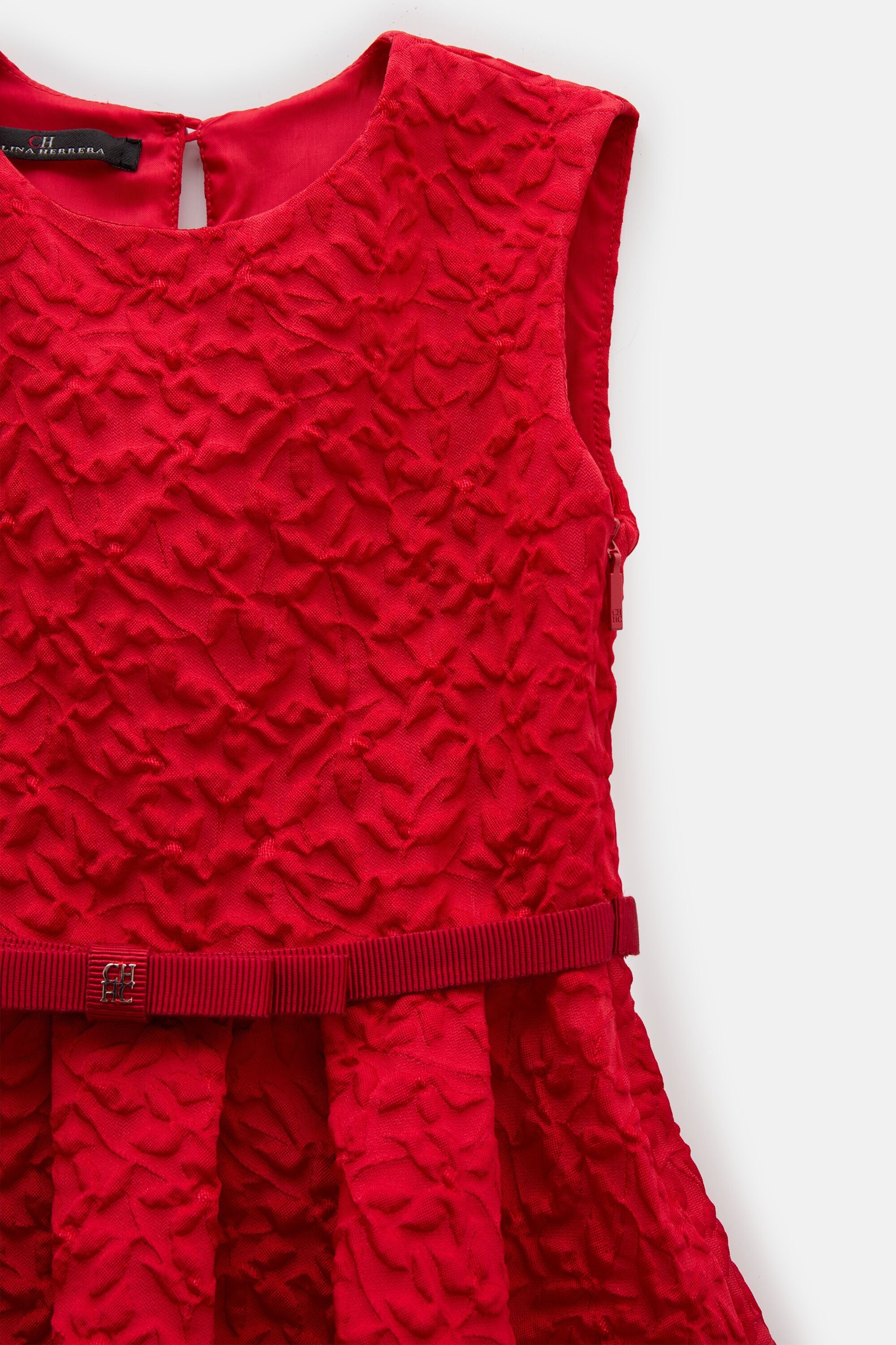 carolina herrera red bow dress Brocade Dress with Bow red