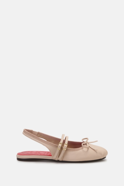 Leather Mary Jane Slingback Ballet Flats - MAGNOLIA