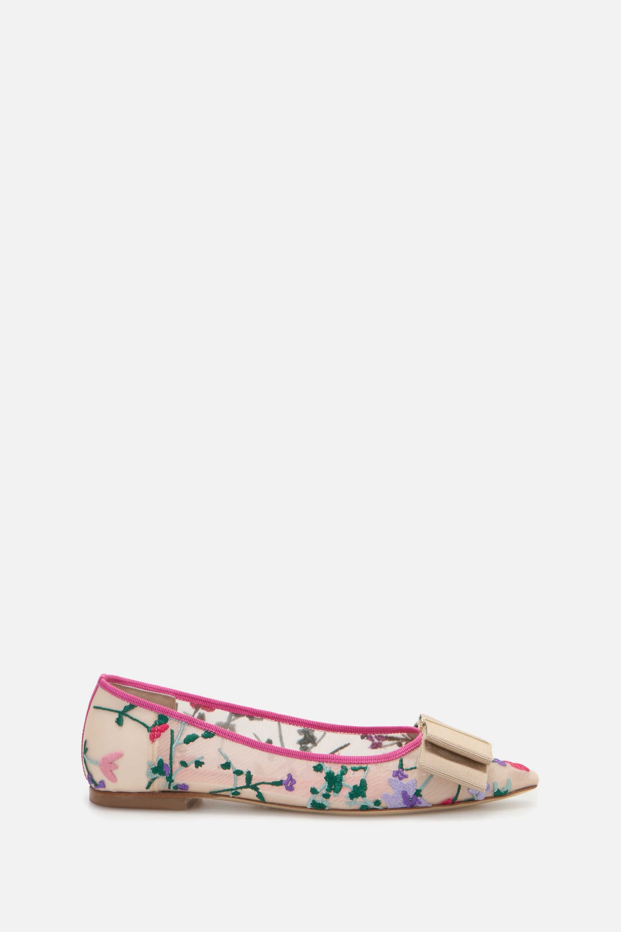 Lacito Insignia Secret Garden Fabric Ballet Flats - BEIGE/MULTICOLOR