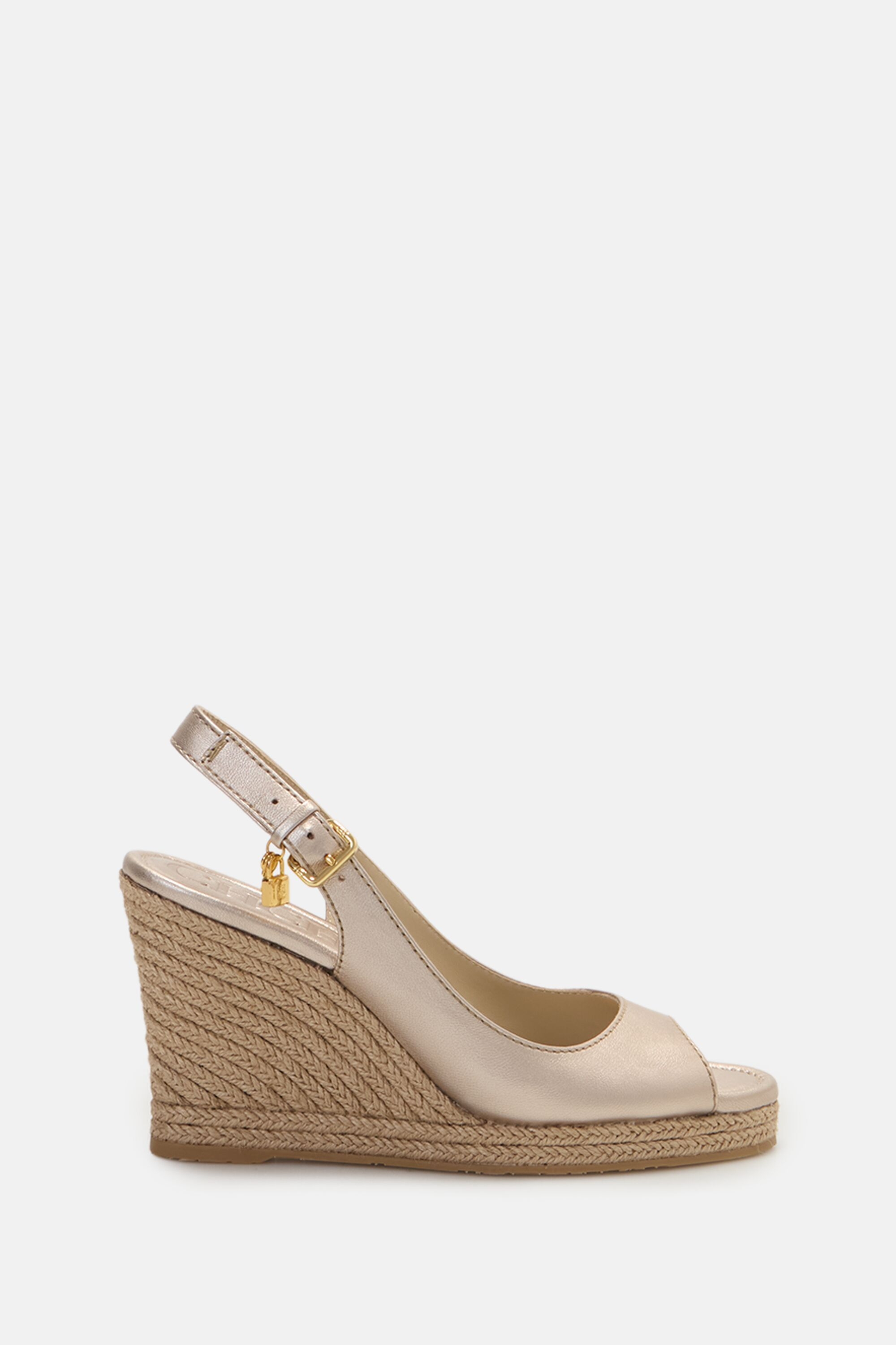 Matryoshka Locked 80 Leather Wedges - PLATINUM