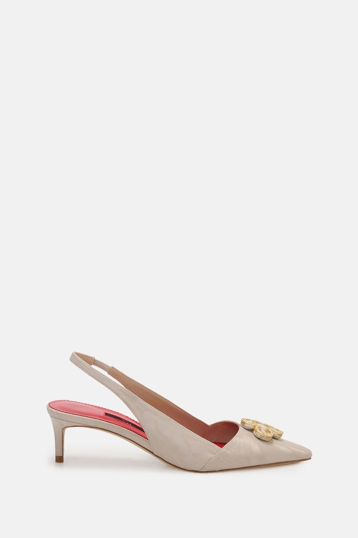 Royal 45 Slingback Pumps with Rosetta Insignia