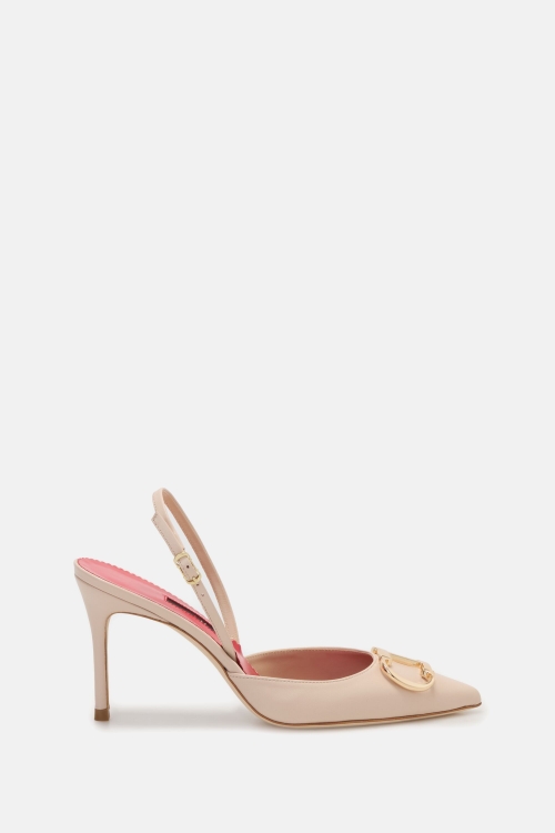 INITIALS INSIGNIA 80 LEATHER SLINGBACK PUMPS