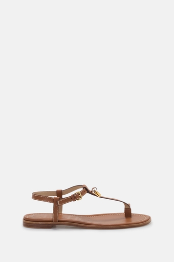 Matryoshka Locked Leather Flat Sandals