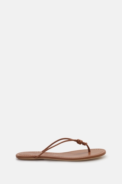 CHaramba Leather Flip Flops - BROWN
