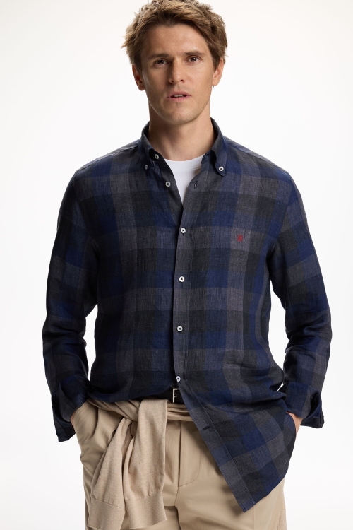 CHECKED LINEN SHIRT