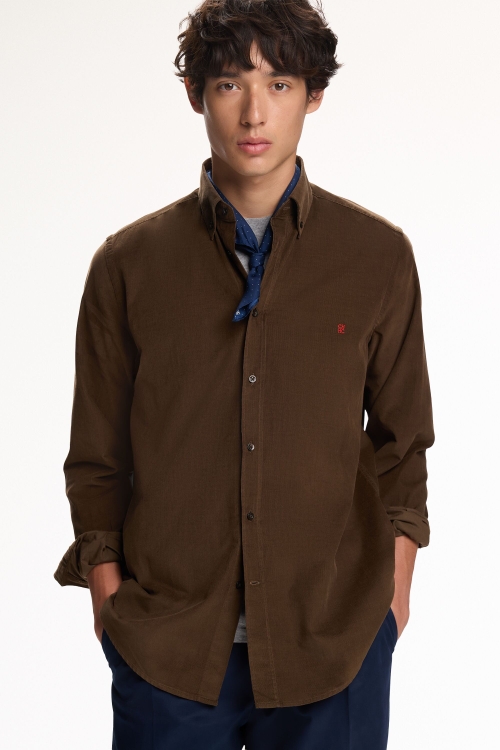 REGULAR-FIT MICRO-CORDUROY SHIRT