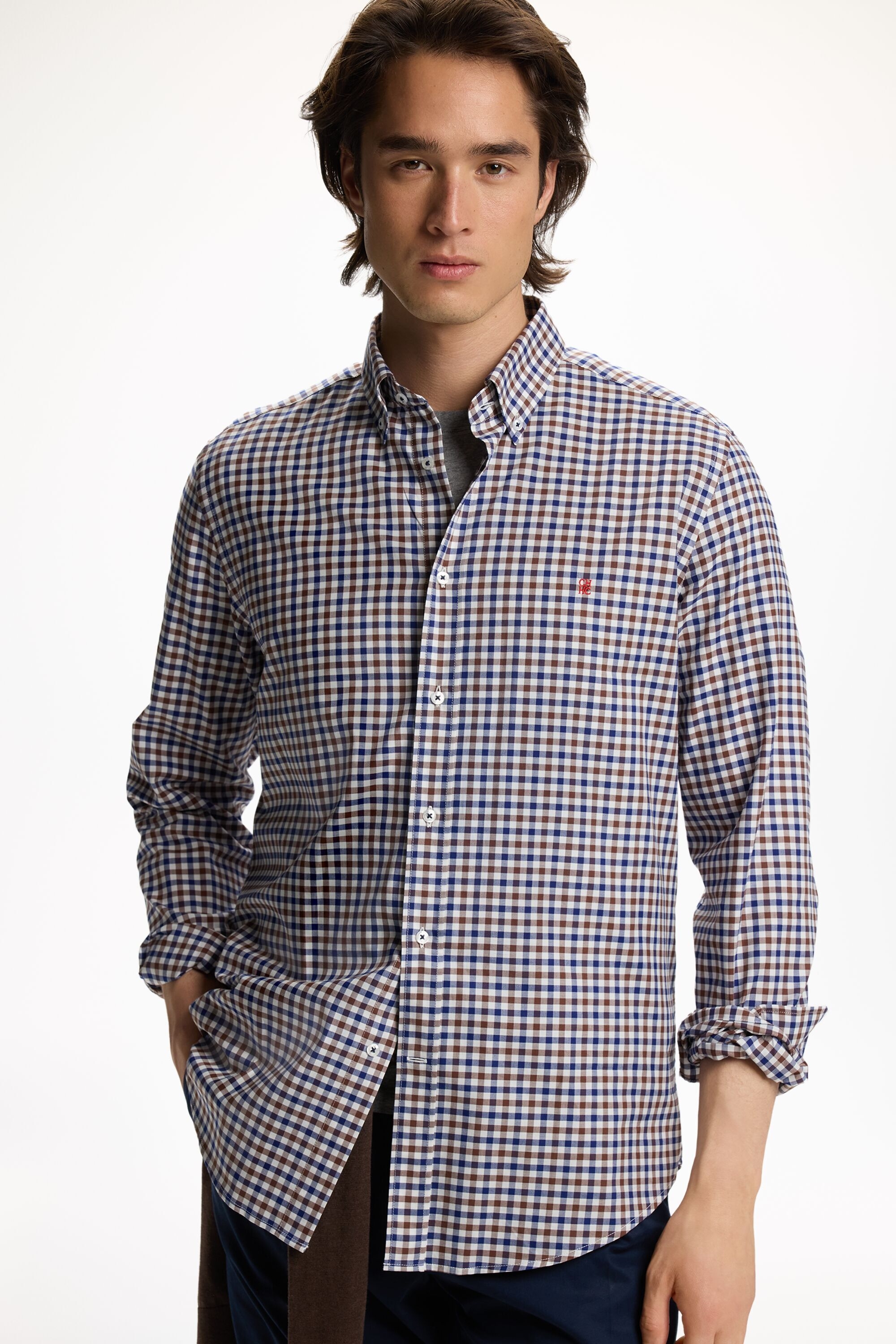 Gingham Check Twill Shirt