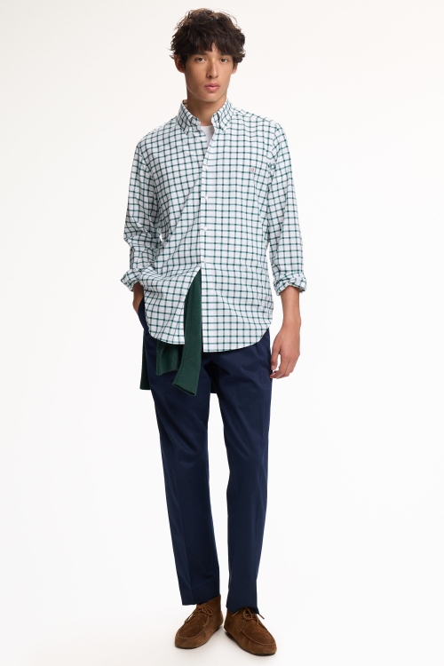 WINDOWPANE CHECK POPLIN SHIRT