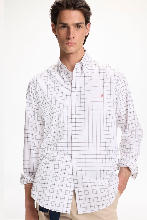 WINDOWPANE CHECK POPLIN SHIRT