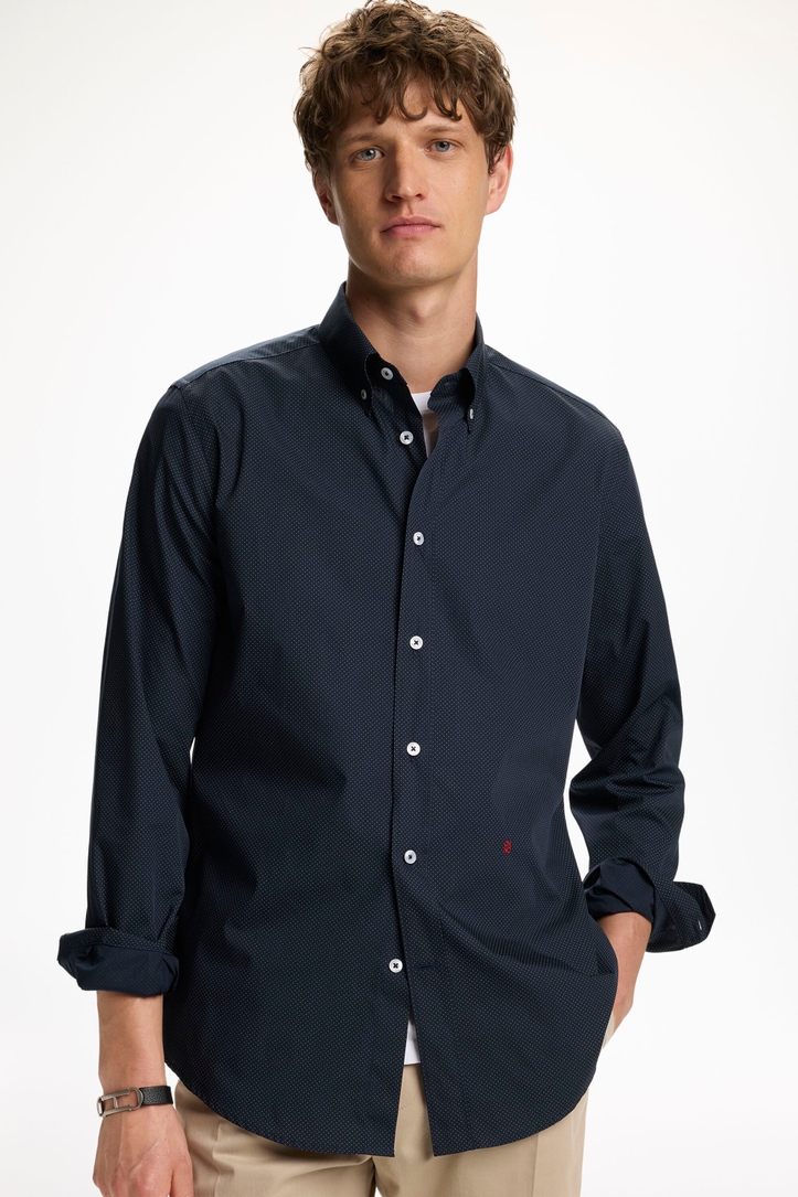 Micro-Polka Dots Poplin Shirt