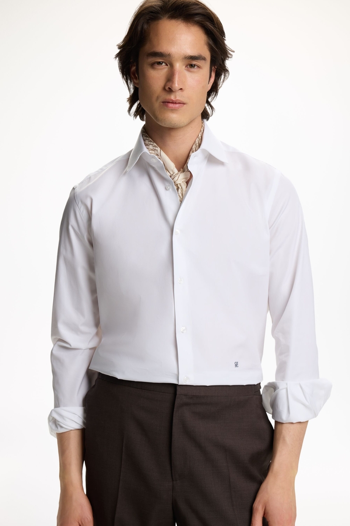 Poplin Shirt with Spread Collar