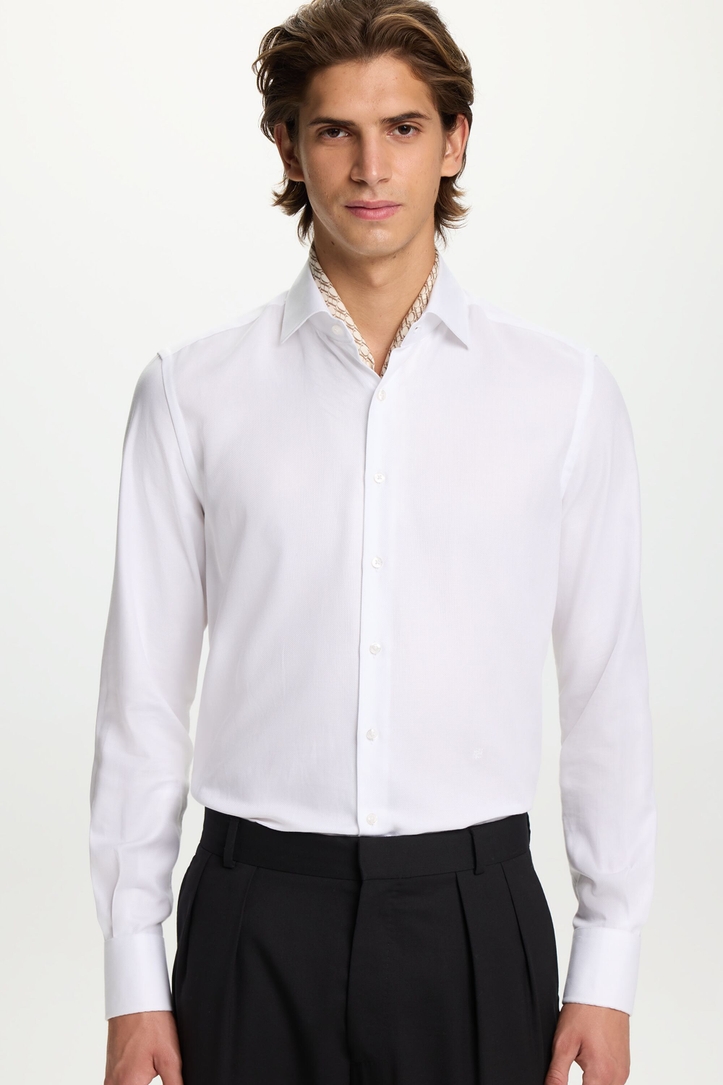 Camisa de Royal Oxford con Cuello Italiano