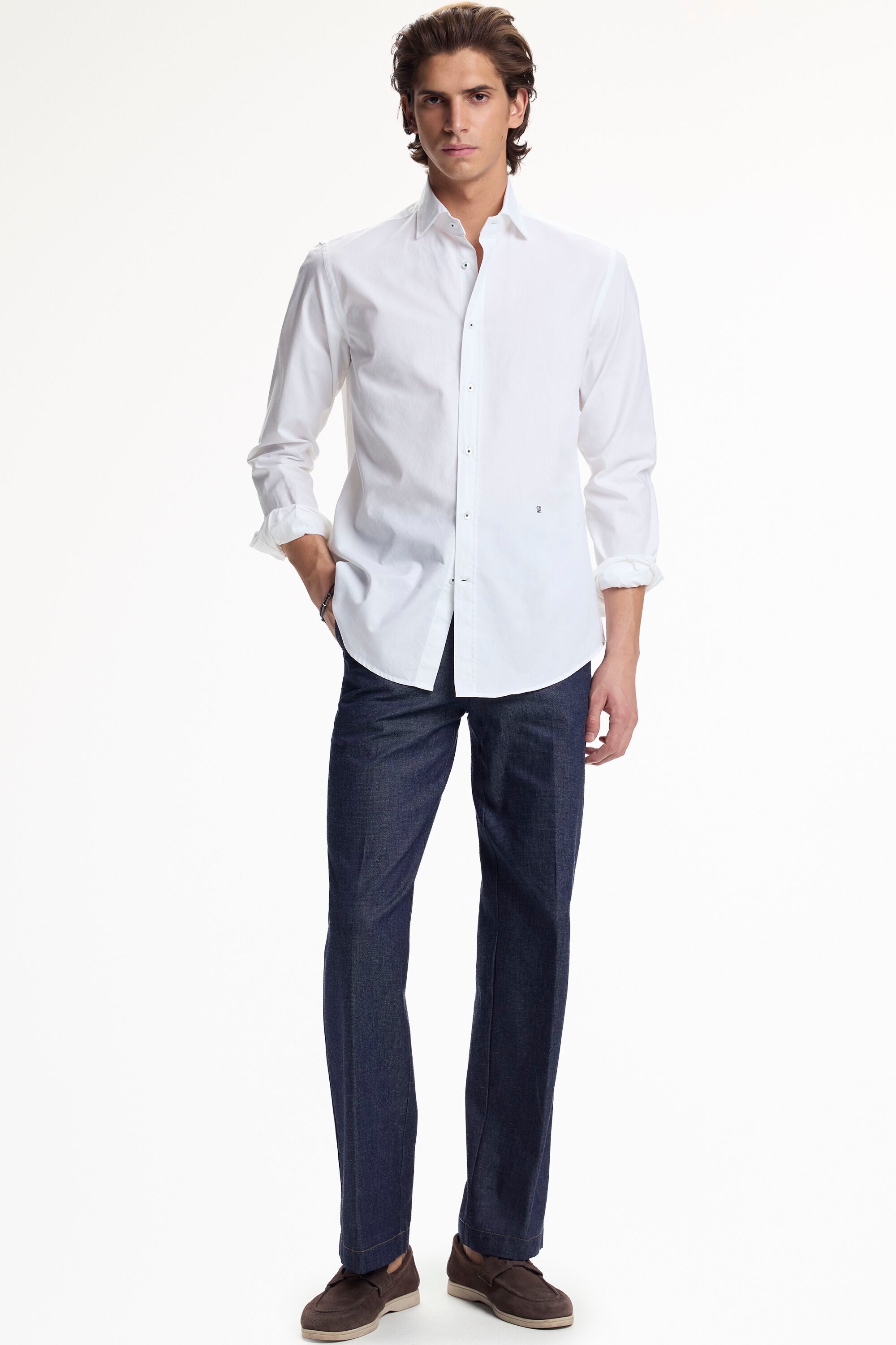 Oxford Shirt with Spread Collar white - CH Carolina Herrera