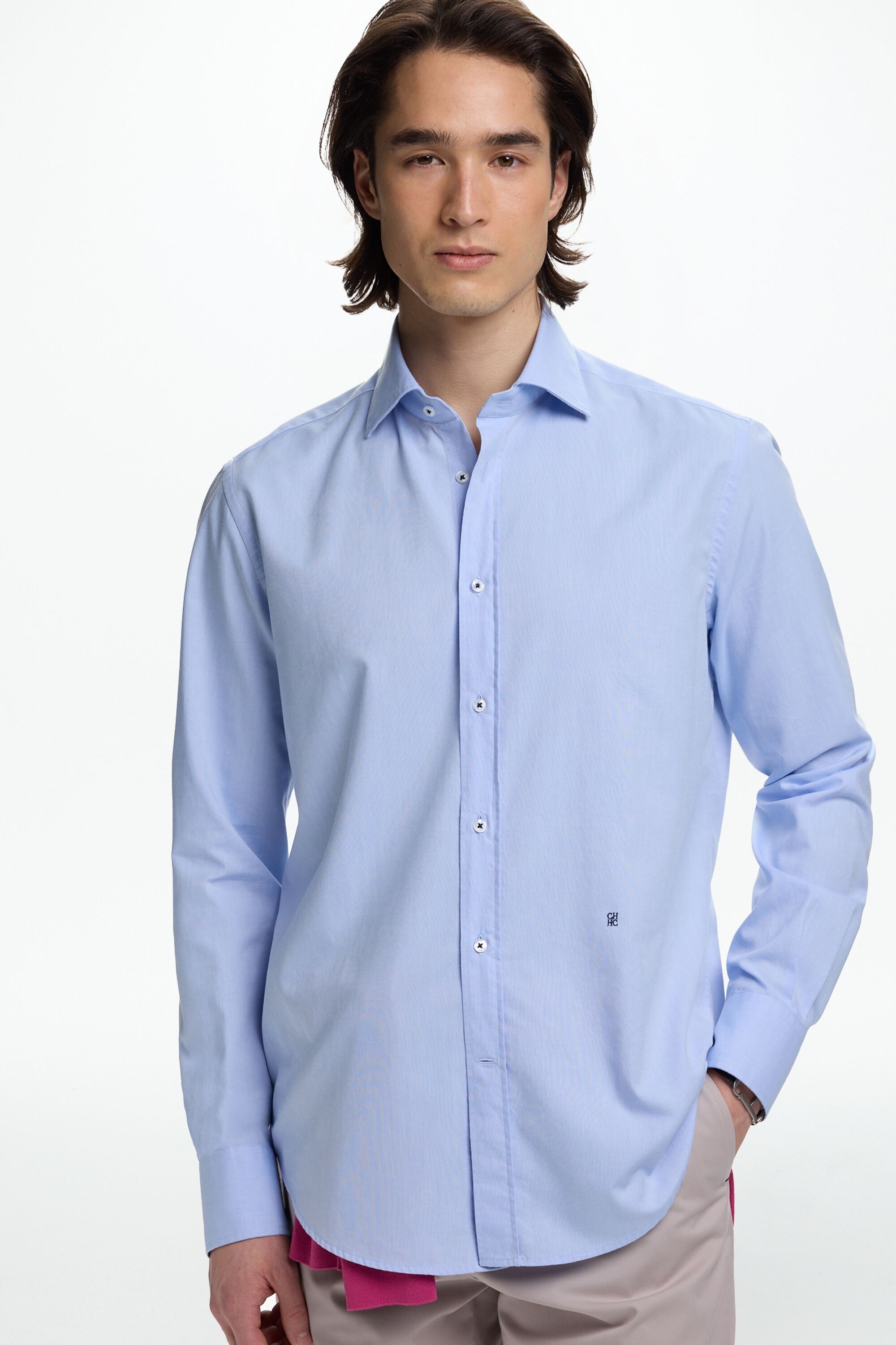Oxford Shirt with Spread Collar - SKY BLUE