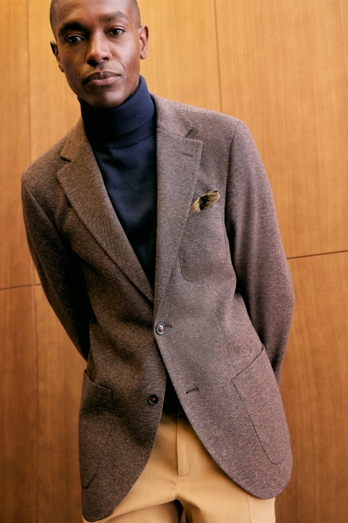WEAVE COTTON KNIT RELAXED FIT BLAZER