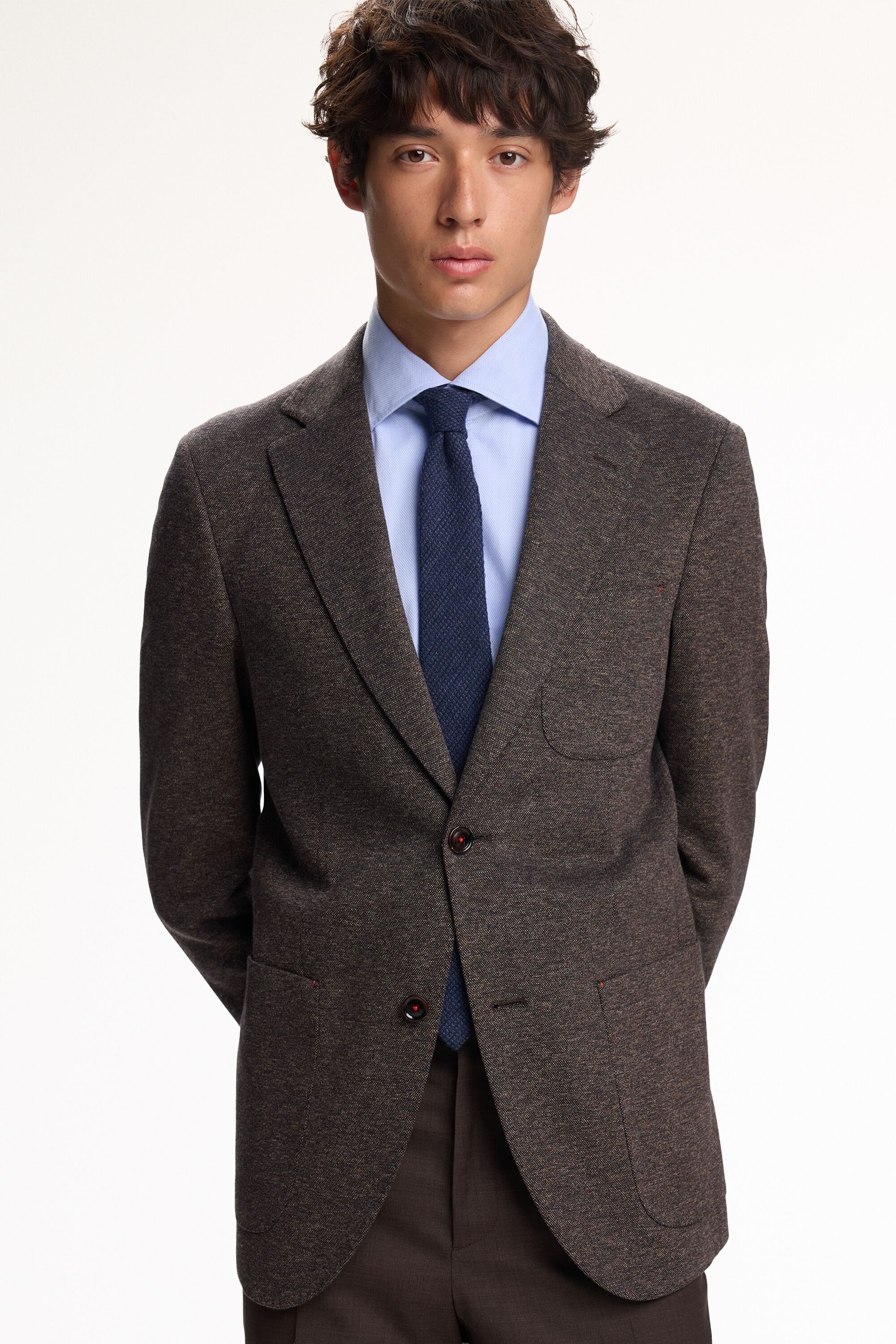 Relaxed-fit double-face knit jacket