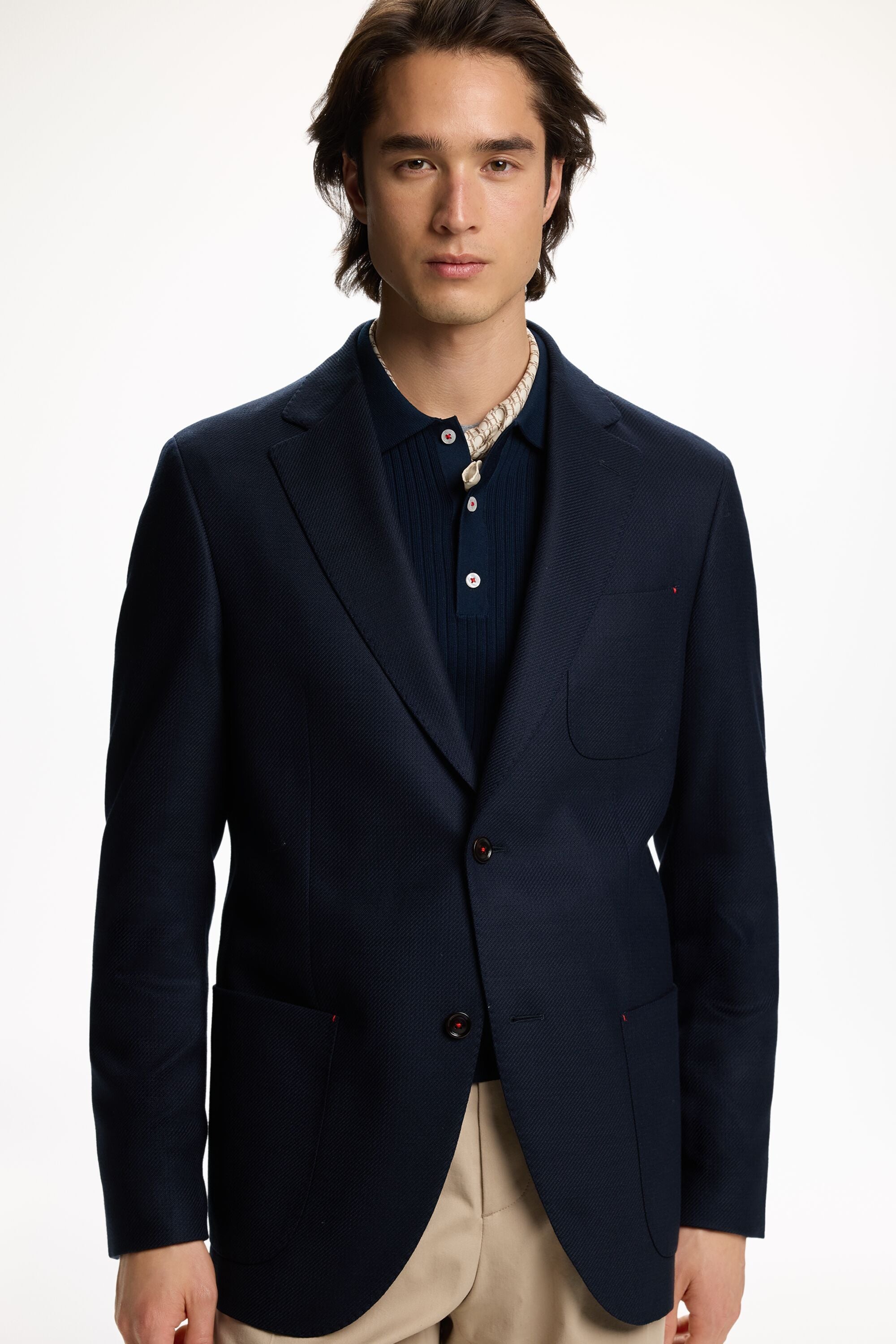 CH CAROLINA HERRERA  テーラードジャケット ネイビー 40 Cotton and Wool Twill Relaxed Fit Jacket navy - CH Carolina