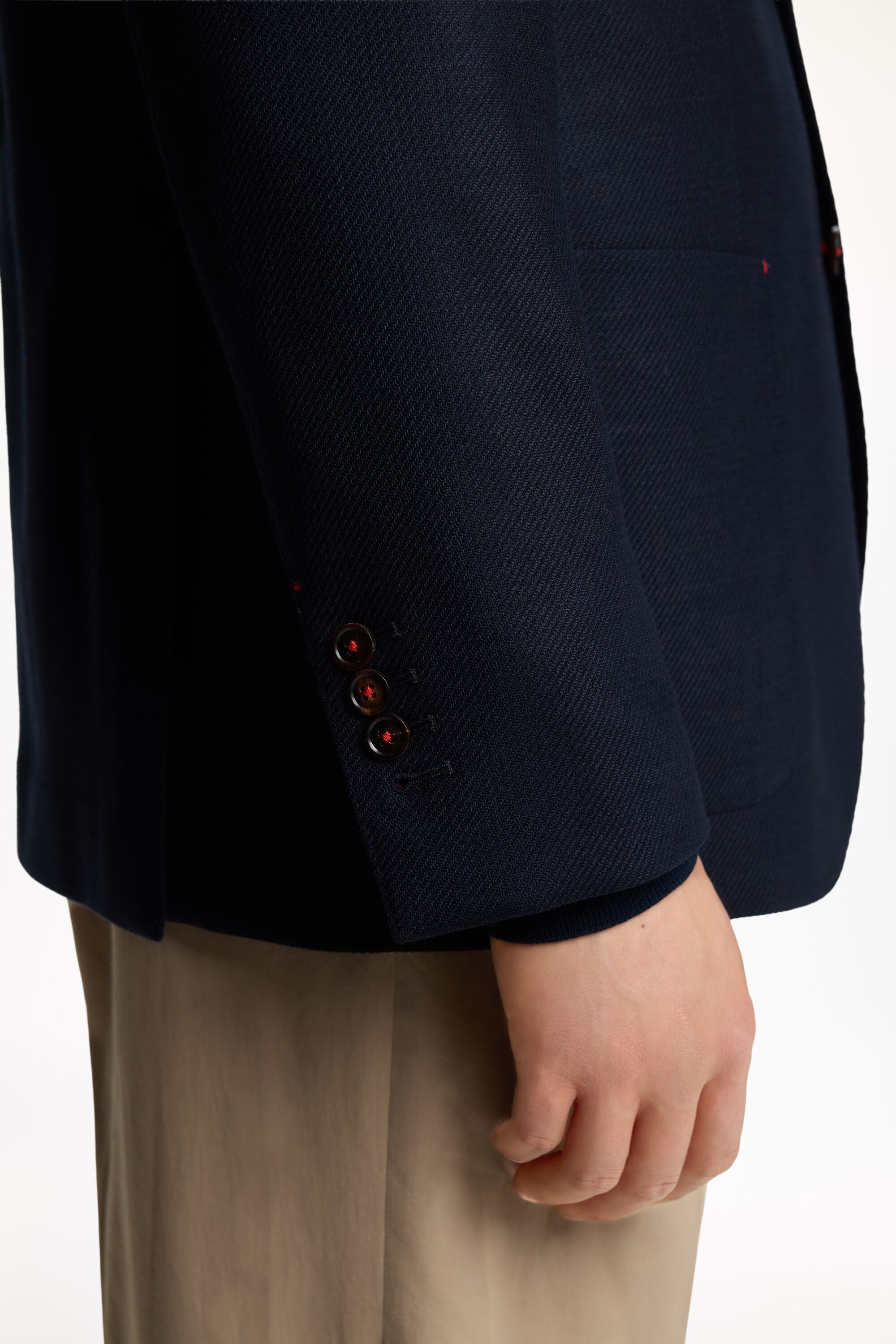 Cotton and Wool Twill Relaxed Fit Jacket navy - CH Carolina