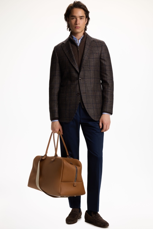 PRINCE OF WALES CHECKERED WOOL RELAXED FIT BLAZER