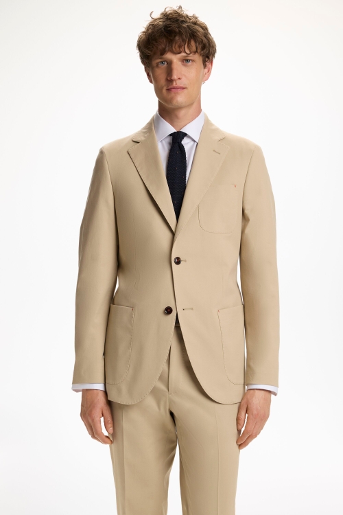 CHAQUETA DE TRAJE RELAXED FIT DE SARGA ALGODÓN
