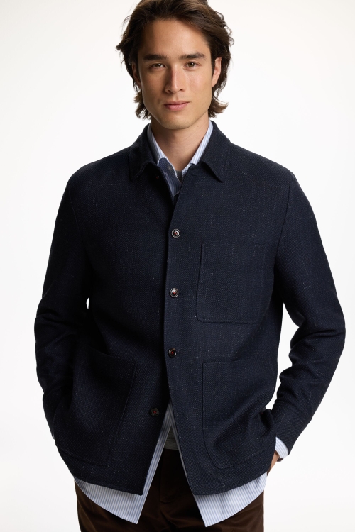 TEXTURED WOOL OVERSHIRT