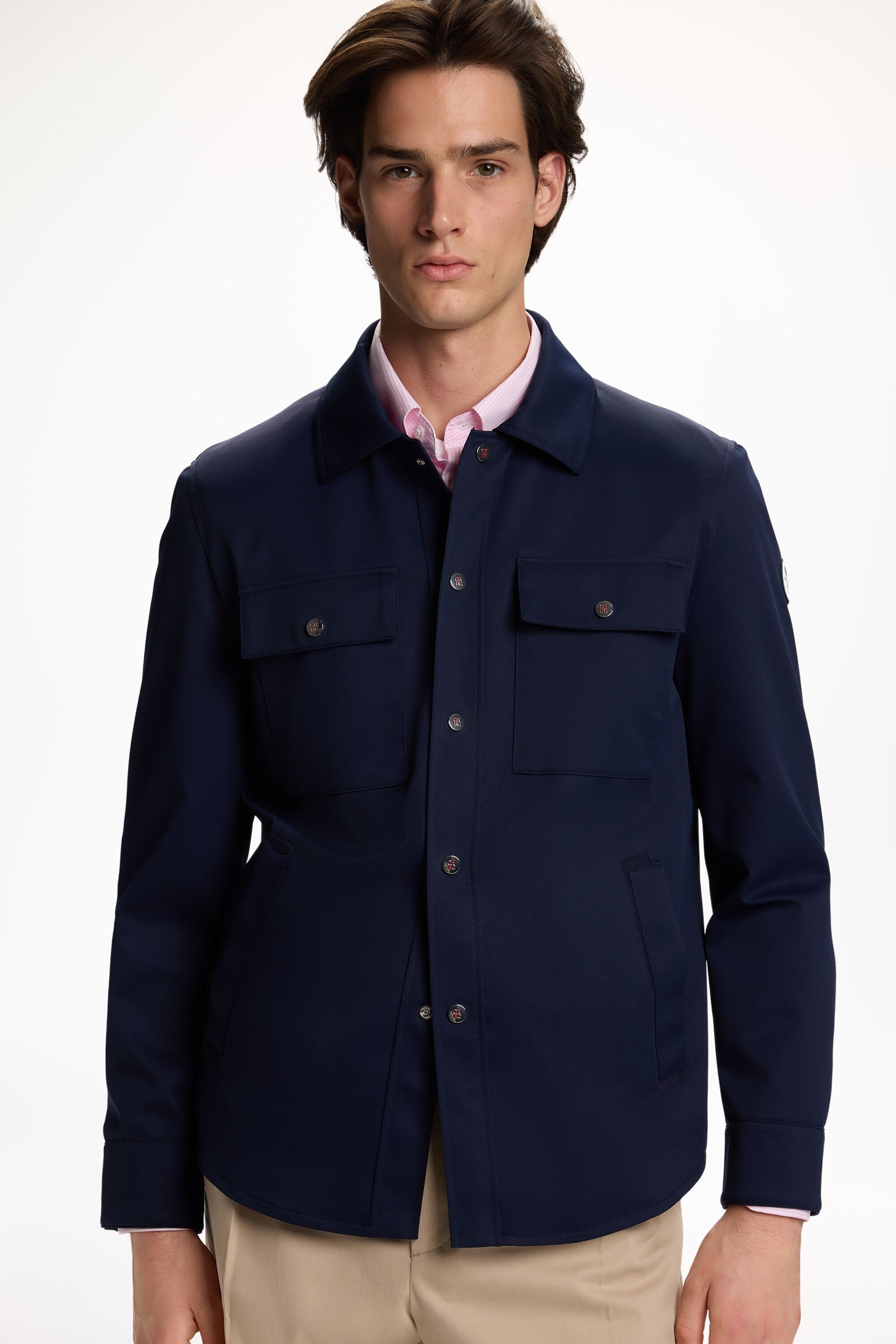 Sobrecamisa de Estructura de Nylon Técnico - AZUL TINTA