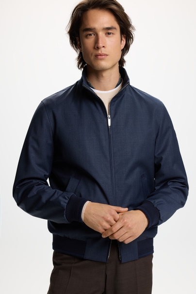 Technical Wool Jacket - Mélange blue