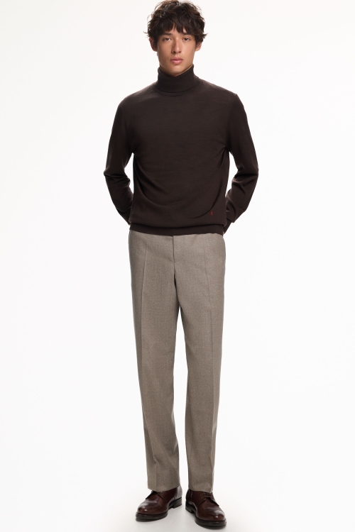 RELAXED-FIT WOOL FLANNEL TROUSERS