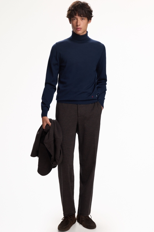 RELAXED-FIT HOUNDSTOOTH KNIT SUIT TROUSERS
