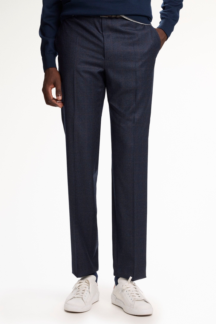 Prince of Wales Checkered Wool Classic Fit Suit Pants